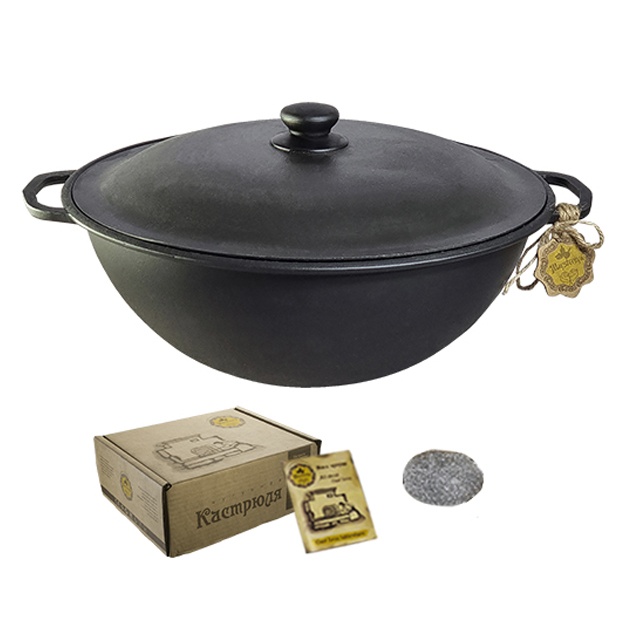 O‘zbek qozoni Wok Maysternya V12C2Wok 12l alyuminiy qopqoq bilan
