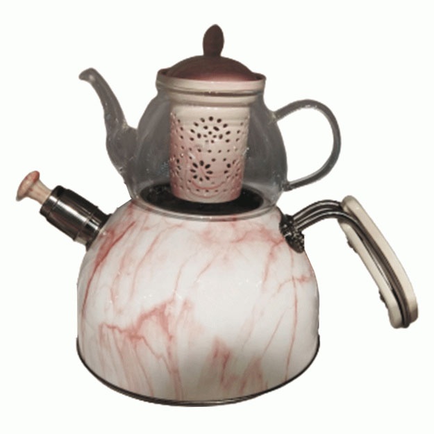 Choynak ikki qavatli zanglamaydigan po‘lat va shisha Hausroland A-799 T Rosegold