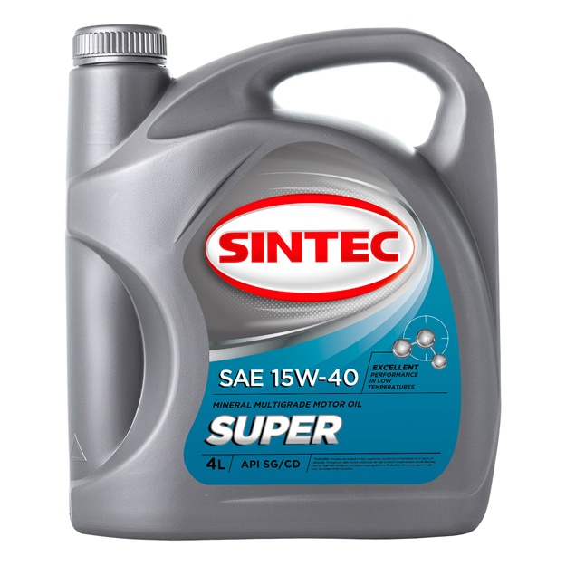 Минеральное масло Sintec Super 15W-40 3 л