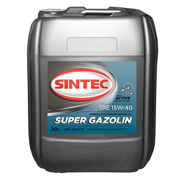 Минеральное масло Sintec Super Gazolin 15W-40 20 л