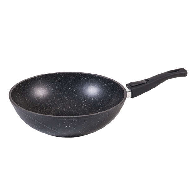 Сковорода со съемной ручкой WOK «Гранит» Мечта гранит чёрный