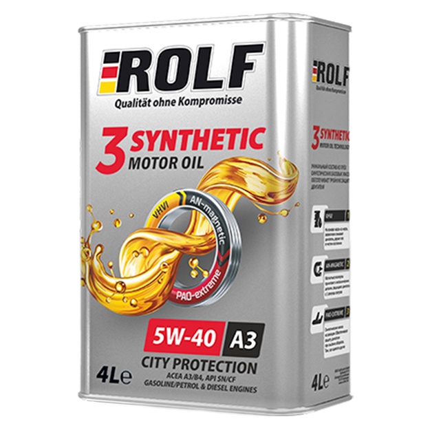 Sintetik moy ROLF 3-SYNTHETIC ACEA A3/B4  5W-40  4l