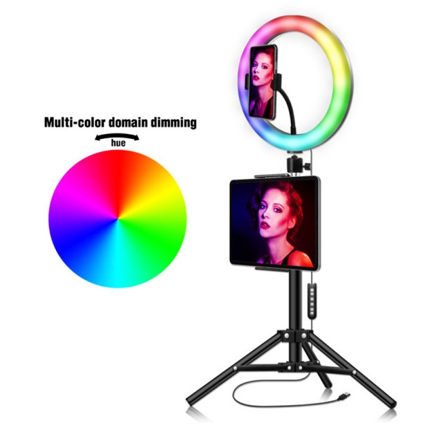 Aylana shaklidagi lampa RGB LED MJ36 shtativsiz (36sm)