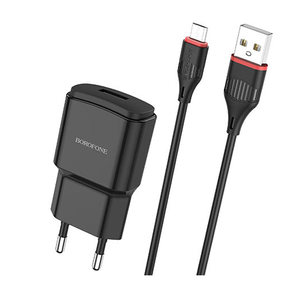 Quvvatlash qurilmasi Borofone BA48A Orion Qora Micro-USB