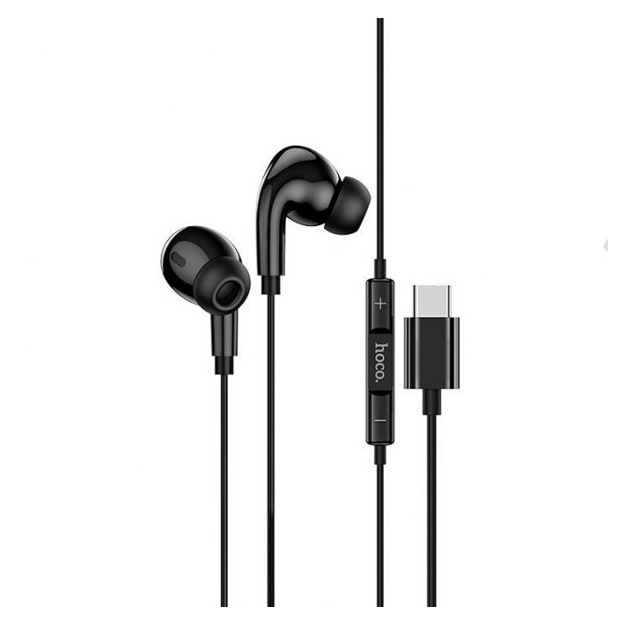 Simli quloqchinlar Hoco M77 Type-C Qora
