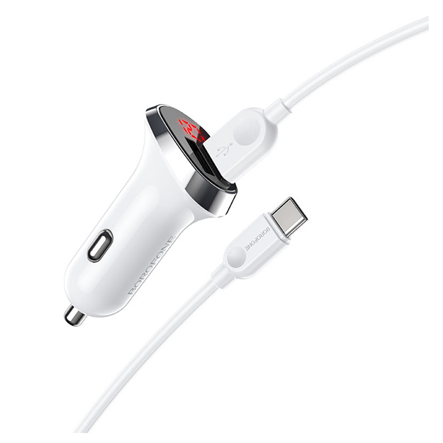 Avtomobil zaryadlovchi qurilmasi Borofone BZ15 Oq USB-C