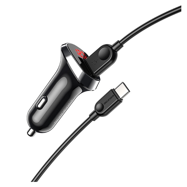 Avtomobil zaryadlovchi qurilmasi Borofone BZ15 Qora USB-C