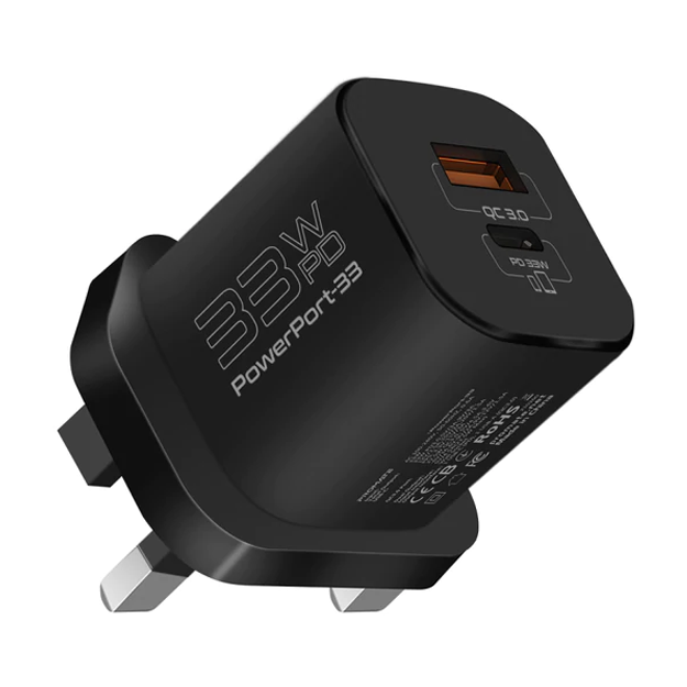 Zaryadlovchi qurilma Promate PowerPort 33W Qora