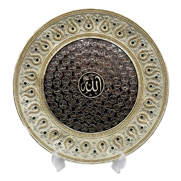 Aylana shaklidagi arabcha yozuvli suvenir 010 Tilla rang