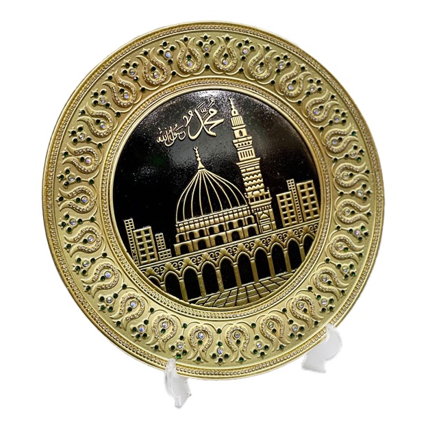 Aylana shaklidagi arabcha yozuvli suvenir 012 Tilla rang