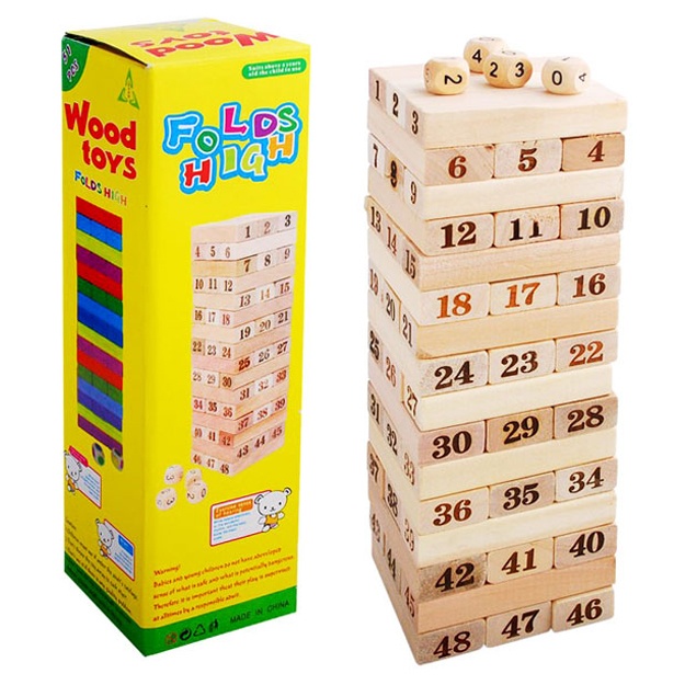 Stol o'yini Jenga Wood Toys Folds High