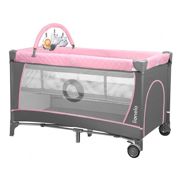 Lionelo Lo - Flower Манеж - кровать 2 в 1 Розовый