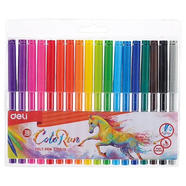 Deli ColoRun markerlari 18 xil rangli (EC10013)