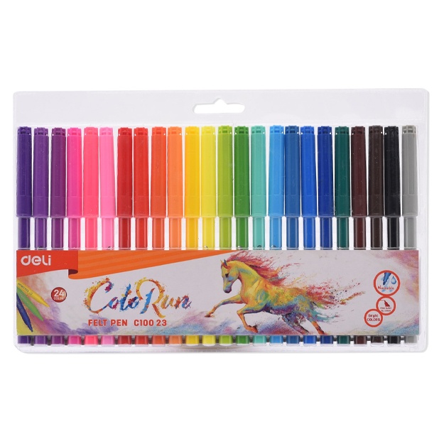 Deli ColoRun markerlari 24 xil rangli (EC10023)
