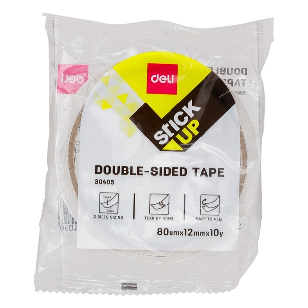 Skotch ikki tomonlama yopishqoq 12mmx9m Deli (30405)