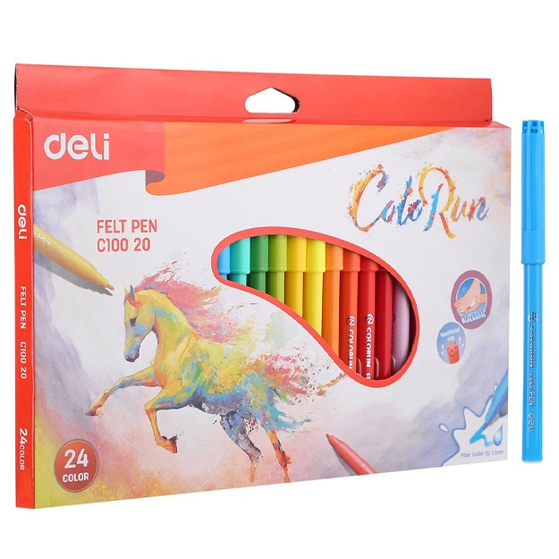 Deli ColoRun markerlari 24 xil rangli (EC10020)