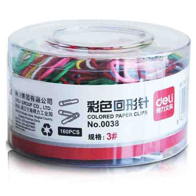 Qog‘oz qisqichlari 29 mm 160 dona. rangli Deli (0038)