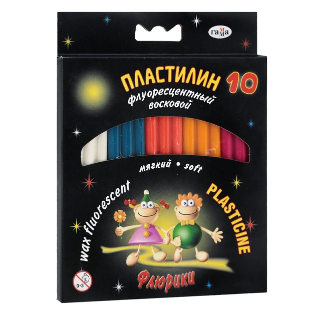 Plastilin fluorestsentniy Gamma Flyuriki, 10 rang