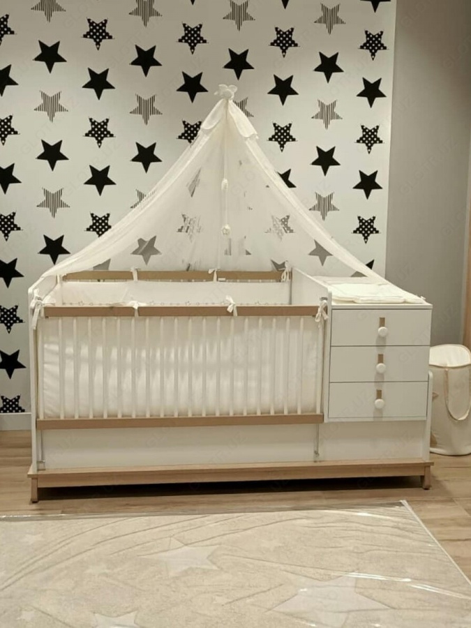 Yangi tug‘ilgan chaqaloqlar uchun mebel to‘plami STAR BABY Almila dan
