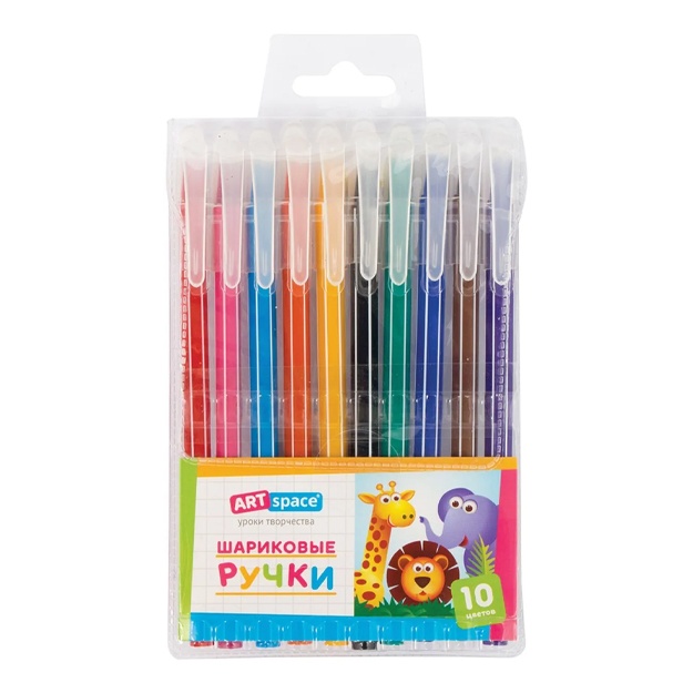 Sharikli ruchka to‘plami ArtSpace, rangli, 0,7 mm, 10 xil rangli, 10 ta dona