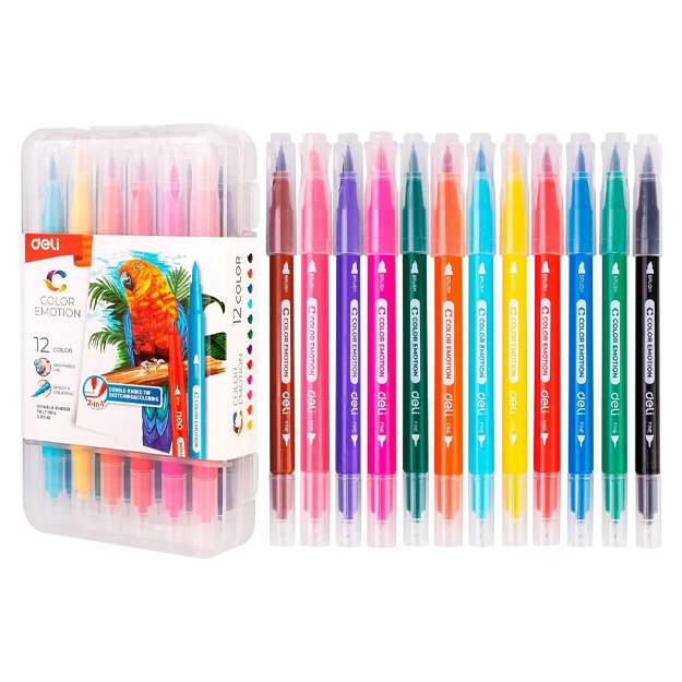 Фломастеры Deli Color Emotion 12 цветов (EC151-12)