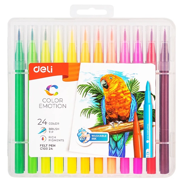 Deli Color Emotion markerlari 24 xil rangli (EC10324)