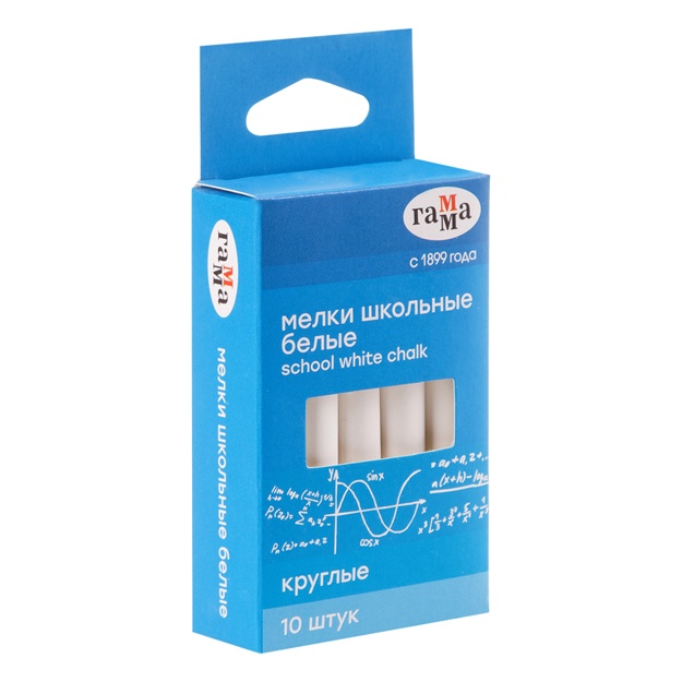 Gamma qalamlar, oq, 10 dona, yumshoq, yumaloq, karton o‘ram, yevropodves