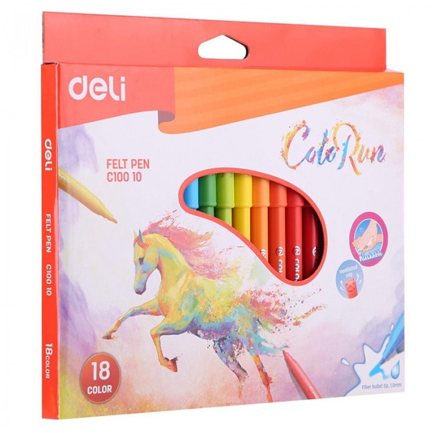 Deli ColoRun markerlari 18 xil rangli (EC10010)