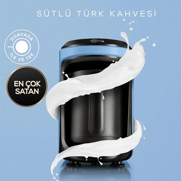 Turk qahva qaynatgichi Karaca Hatır Hüps Milk Vintage Blue