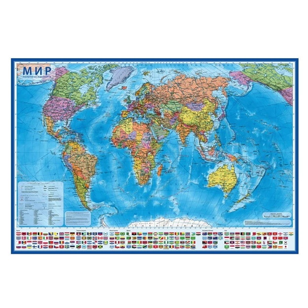 «Mir» siyosiy xaritasi, 1:28mln., 1170x800mm, interaktiv, Globen (KH045)