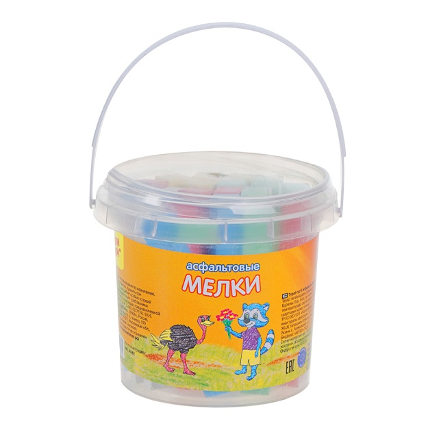 Multi-Pulti "Enot v Avstralii" asfalt uchun rangli qalamlar, 25 dona, 5 ta rang, plastik chelak