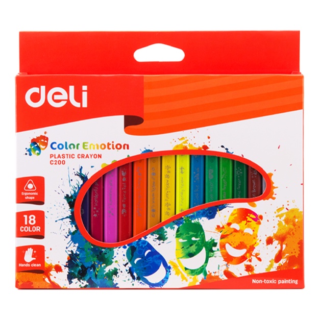 Mumli qalamlar Deli Color Emotion EC20010, uchburchak, 18 rang