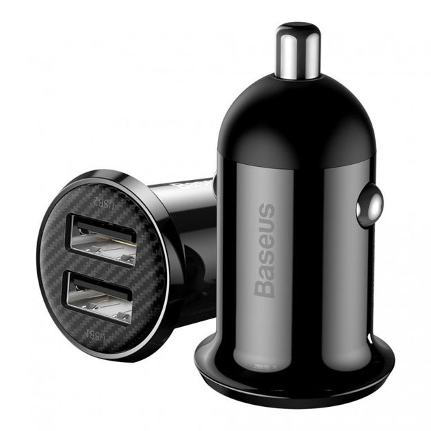 Автомобильное зарядное устройство Baseus Grain Pro 4.8A 2USB Черный (CCALLP-01)