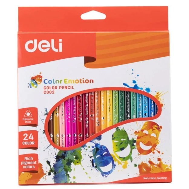Rangli qalamlar 24r. Deli (Maska) (00220-EC)