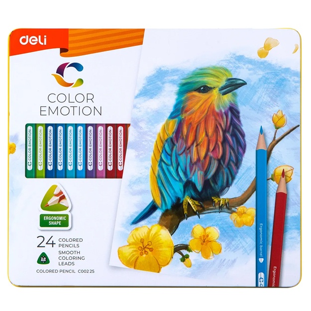 Rangli qalamlar 24r. Deli metal qadoq (Maska new) (00225-EC)