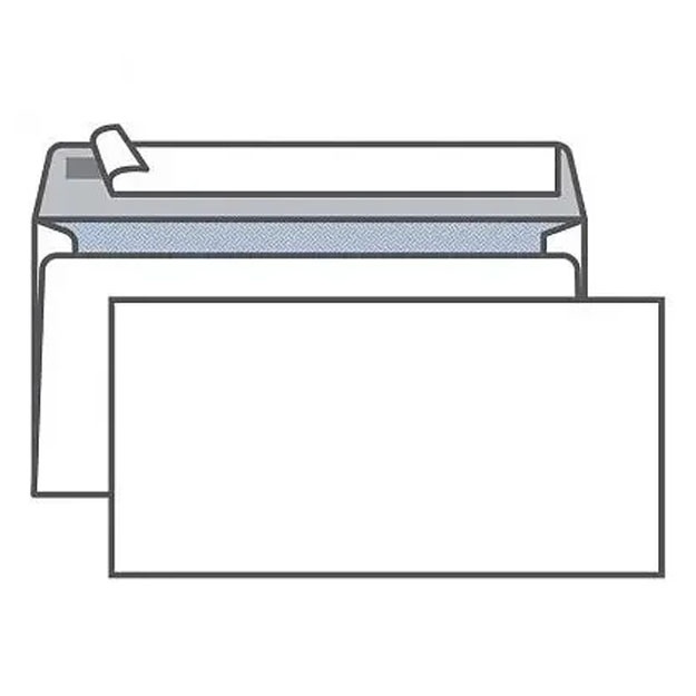 Konvert EURO 114×229, Ok , 80g/m2, yirtuvchi lenta bilan, Alta