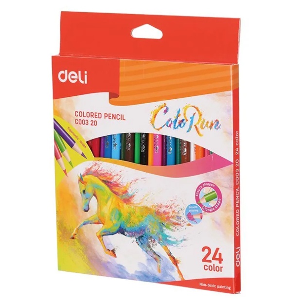 Rangli qalamlar 24r. Deli terak (Loshad new) (00320-EC)