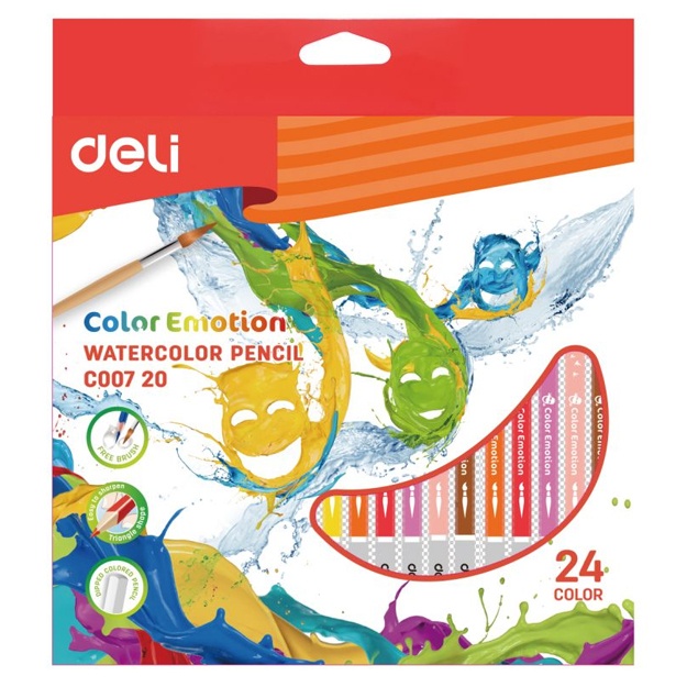 Rangli qalamlar 24r. Deli akvarel (Maska new) (00720-EC)