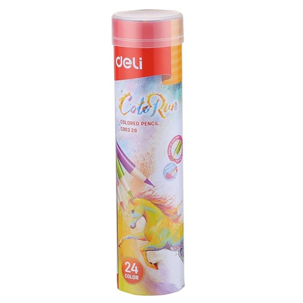 Rangli qalamlar 24r. Deli metal tuba (Loshad new) (00328-EC)