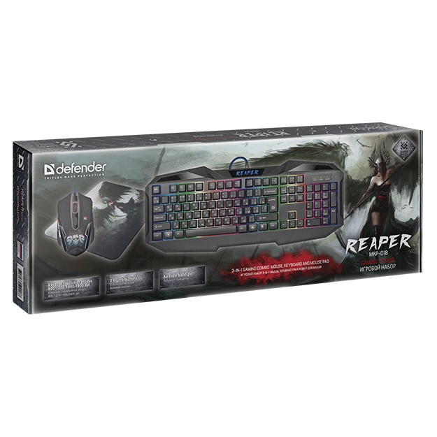Игровой набор Defender Reaper MKP-018 RU мышь+клавиатура+ковер