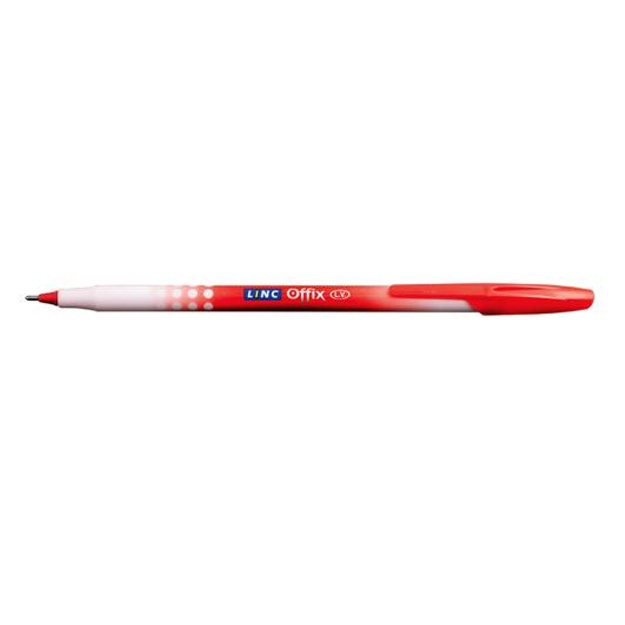 Sharikli ruchka Linc Offix, 1mm Qizil