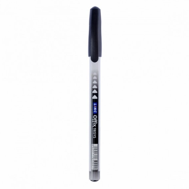 Sharikli ruchka Linc Offix, 1mm, shaffof Qora