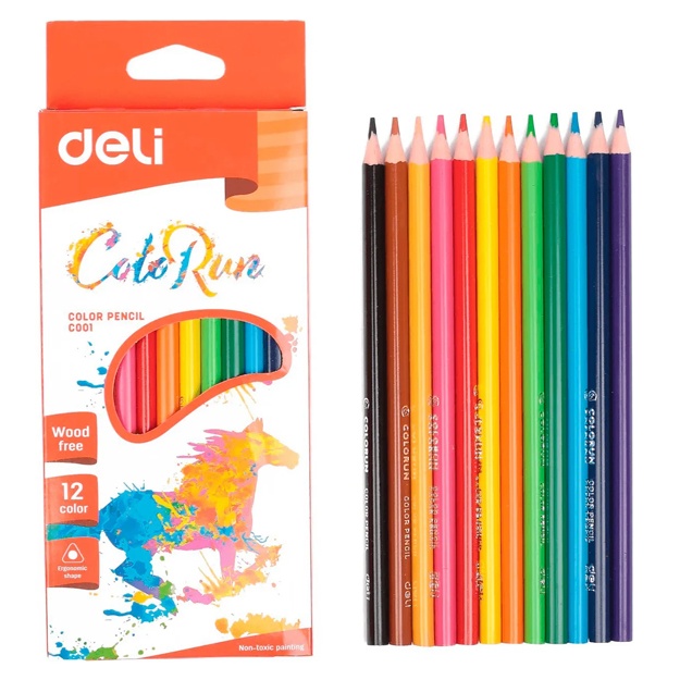 Rangli qalamlar 12 r. Deli terak (Loshad new) (00300-EC)