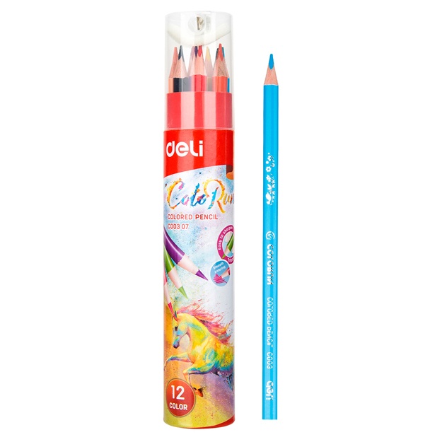Rangli qalamlar 12 r. Deli chiqakrg‘ichli tuba (Loshad new) (00307-EC)