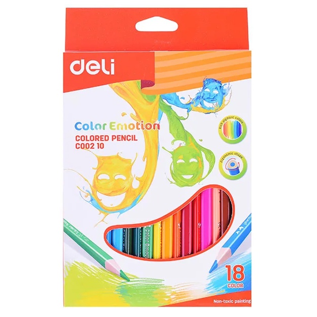 Rangli qalamlar 18 rangli Deli (Maska) (00205-EC)