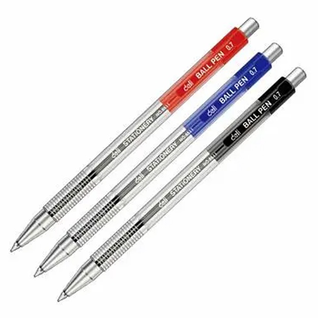 Sharikli avto ruchka Deli 6511, 0,7 mm Qizil
