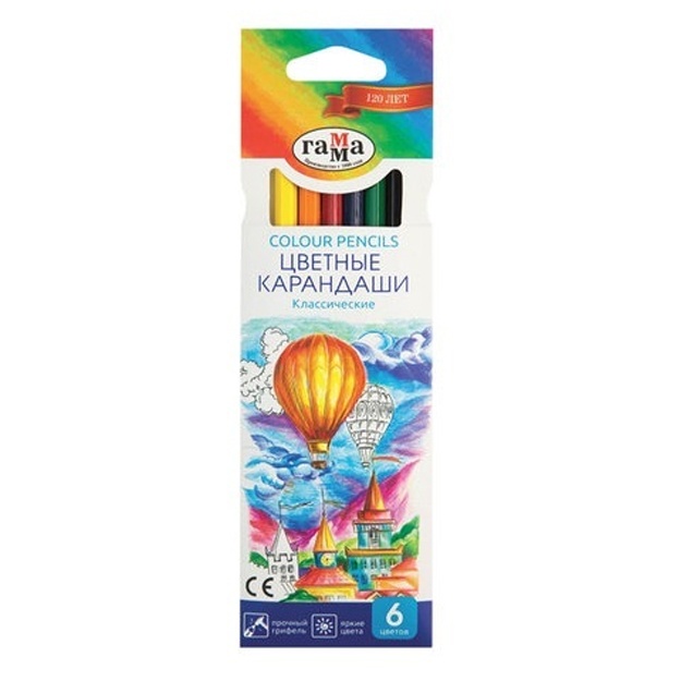 Карандаши цветные 6шт Deli (050918_01)