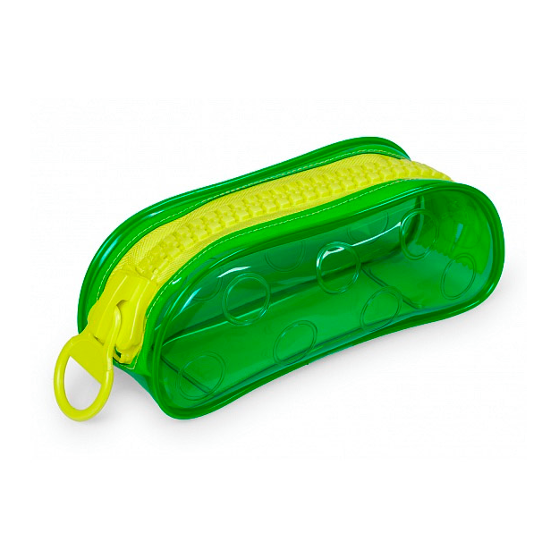 Qalam qutisi Hatber 20,5x7x8 sm Zipper- PVX individual qadoqda yashil