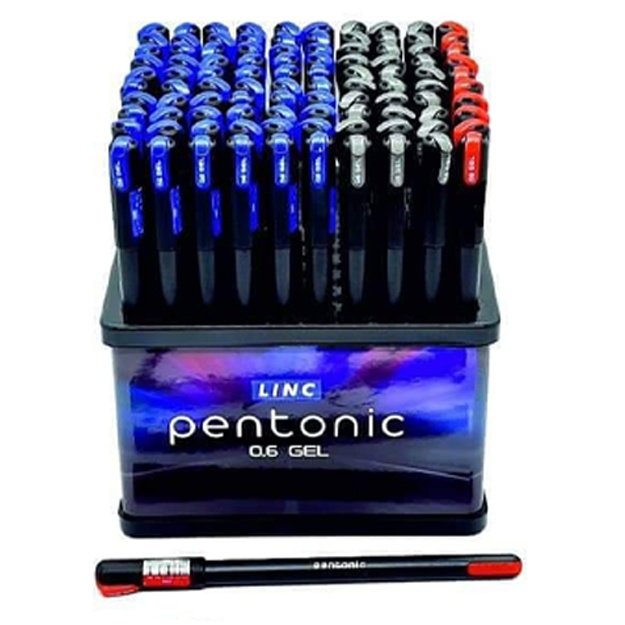 Гелевая ручка Linc Pentonic, 0,6мм, в дисплее Красный