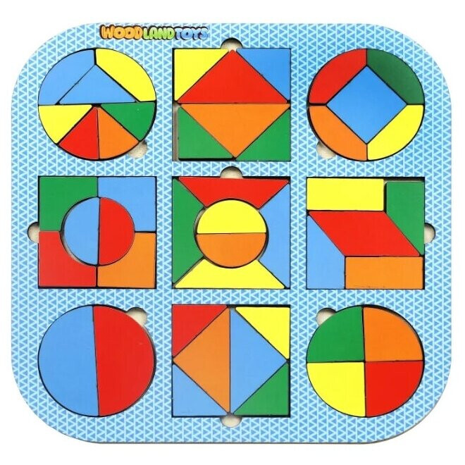 Boshqotirma o‘yini Step Puzzle Woodlandtoys «Tangram.Kaleydoskop.Dengiz» (83404)